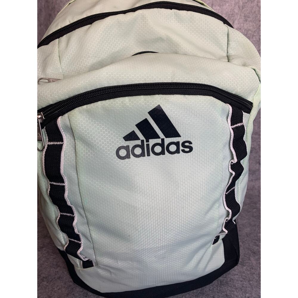 Adidas Excel V Backpack, Pale Green w Black, Book Bag, Padded Laptop Carrier - Picture 8 of 10